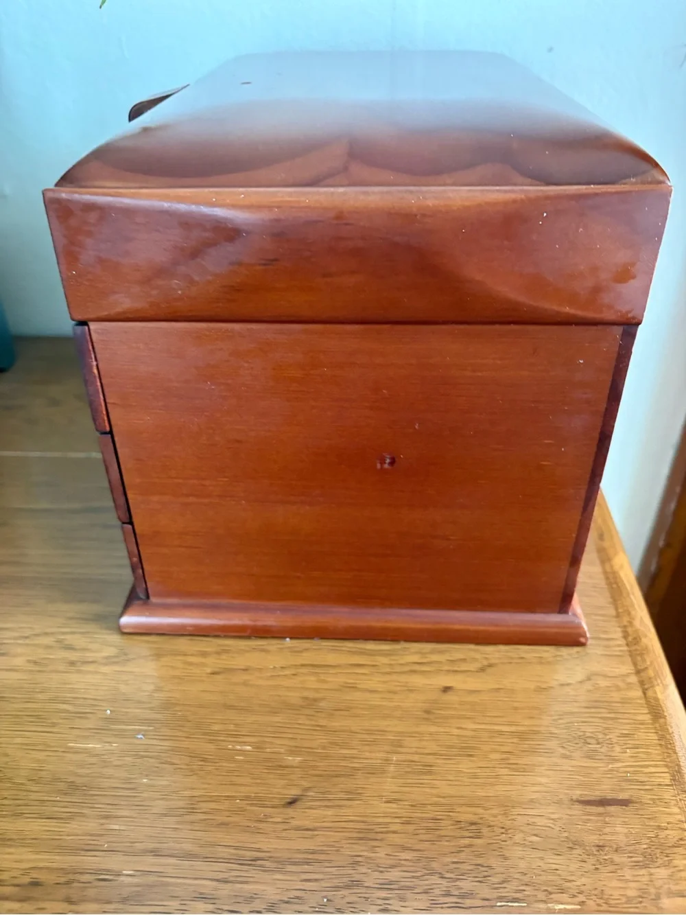 Vintage 4 Drawer Wood Jewelry Box VGUC MCM